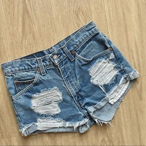 Vintage Levi’s Orange Tab Distressed High Rise Festival Shorts